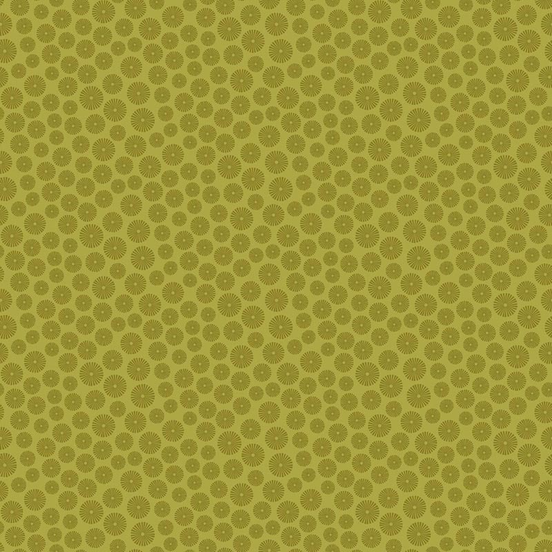 Early Autumn Starbursts Moss Fabric Yardage