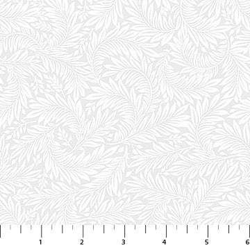 Basically Black & White Fronds Fabric Yardage