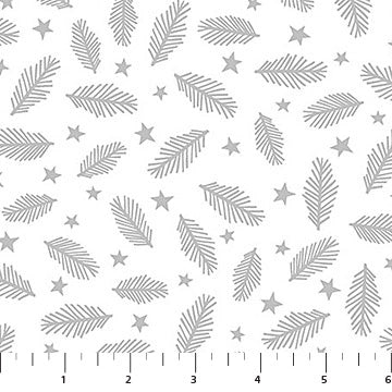 Wintry Lustre Silver Glimmering Garland Fabric Yardage - quilt fabric for sewing and quilting projects