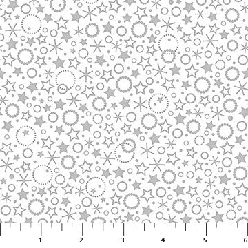 Wintry Lustre Silver Festive Fabric Yardage - quilt fabric for sewing and quilting projects