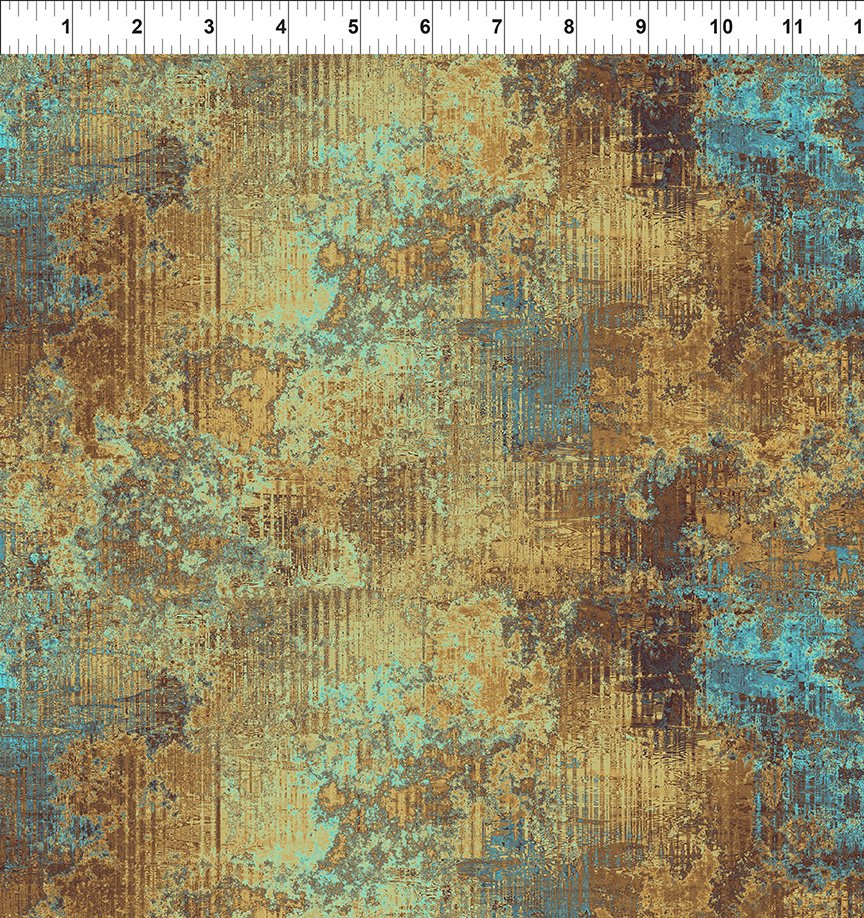 Steampunk Menagerie Corrosion Gold Fabric Yardage