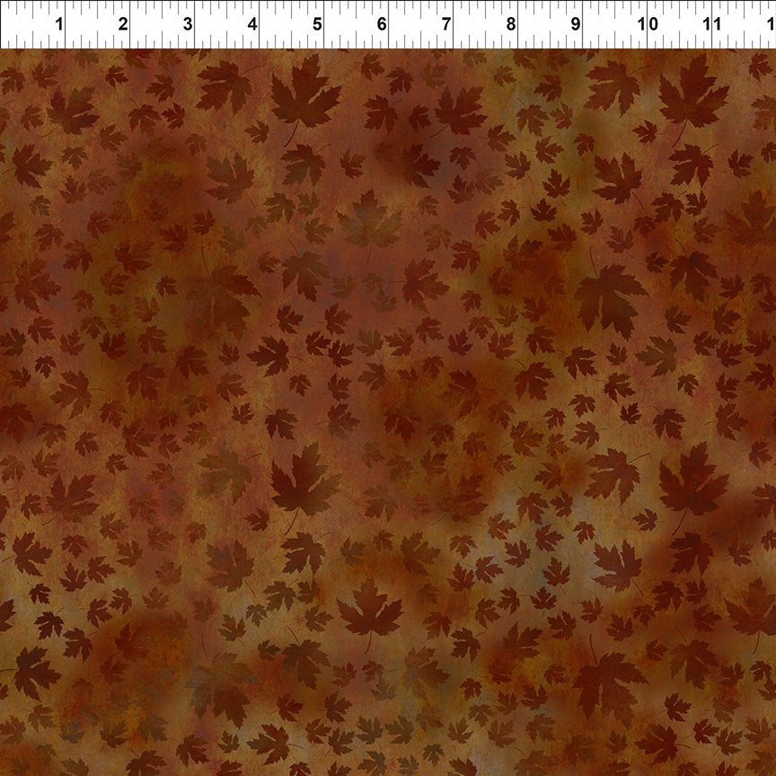 Autumn Celebration Rust Gold Leaf Fabric Yardage