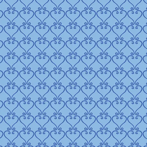 All American Gnomes Medium Blue Fabric Yardage