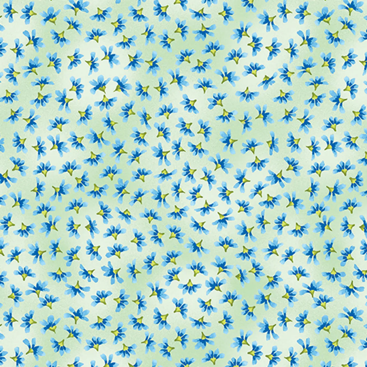 Blissful Buds Light Green Fabric Yardage