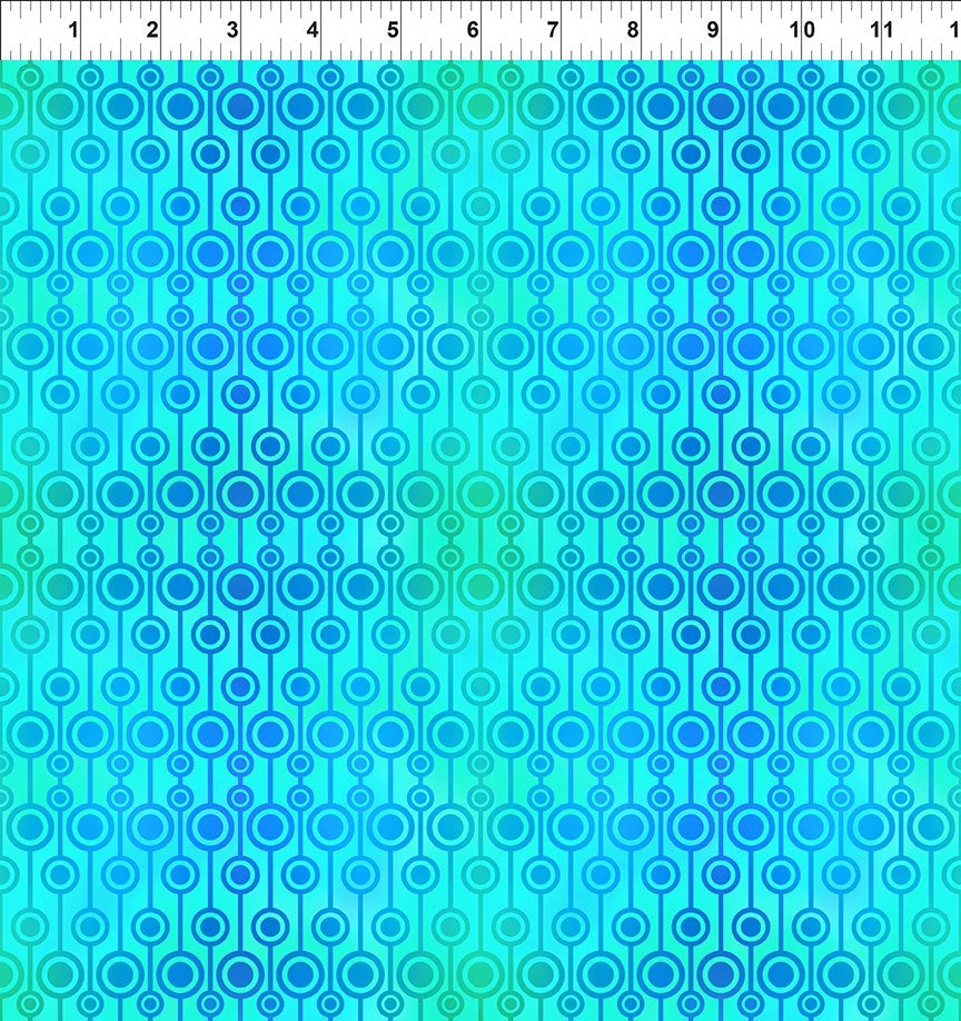 Pawsitivity Circles Blue Fabric Yardage