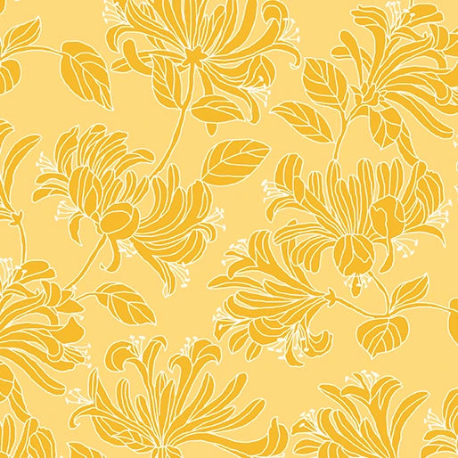 Hummingbirds and Honeysuckle Tonal Sun Fabric Yardage