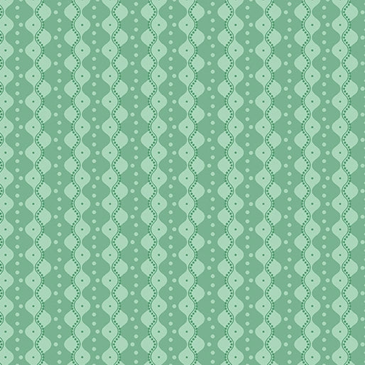 Spring Hill Farm Block Print Stripe Mint Fabric Yardage