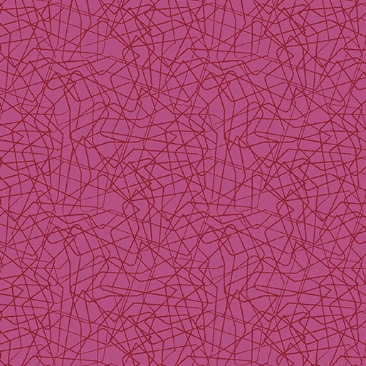 Stitchy Threaded Lines Dark Fuchsia Fabric Yardage