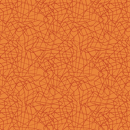 Stitchy Threaded Lines Dark Orange Fabric Yardage