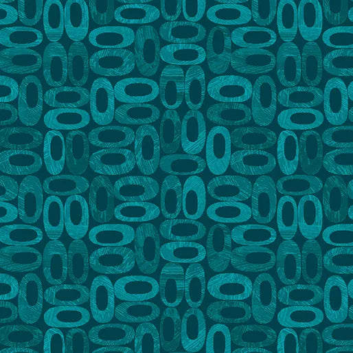 Oblongs Medium Turquoise Fabric Yardage