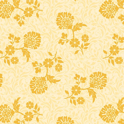 French Romance Yellow Sophie Fabric Yardage