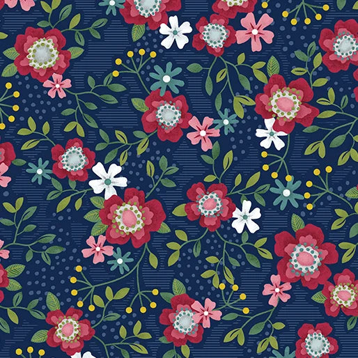 Primrose Path Navy Fabric Yardage
