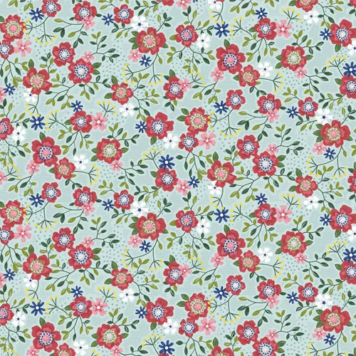 Primrose Path Aqua Fabric Yardage