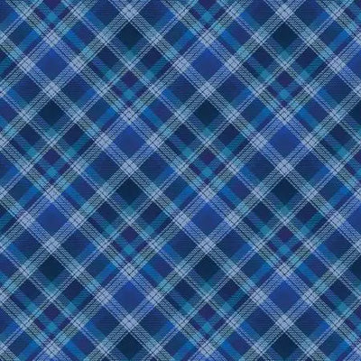 Farmhouse Plaid Blue Fabric Yardage