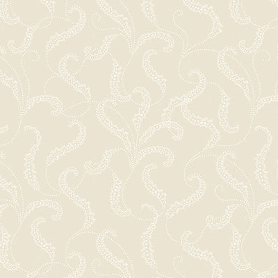 Classic Keepsakes Ecru Filigree Scroll Fabric Yardage