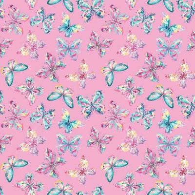 Butterfly Dance Pink Fabric Yardage