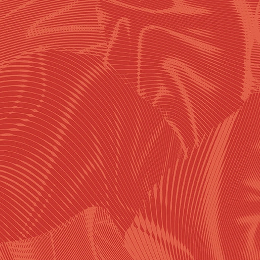 Echo Orange Fabric Yardage by Benartex features wavy, curved lines in red and orange shades, creating movement and depth on 100% cotton. Part of the Echo Collection, the pattern recalls flowing contours or topographic lines.