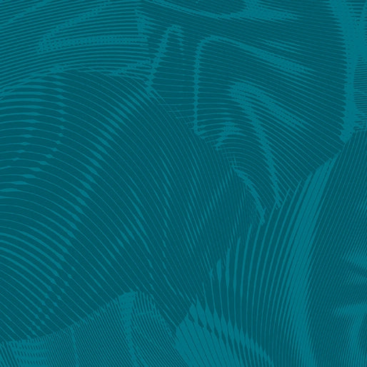 The Echo Teal Fabric Yardage by Benartex features an abstract teal background with curved, wavy lines of varying thickness and direction, creating a textured, layered look with dynamic movement and fluidity across the fabric.