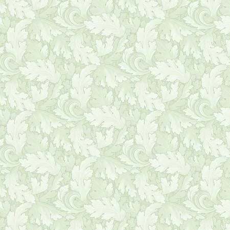 Twirling Leaves Light Green Fabric Yardage