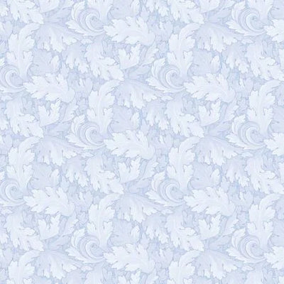 Twirling Leaves Light Blue Fabric Yardage