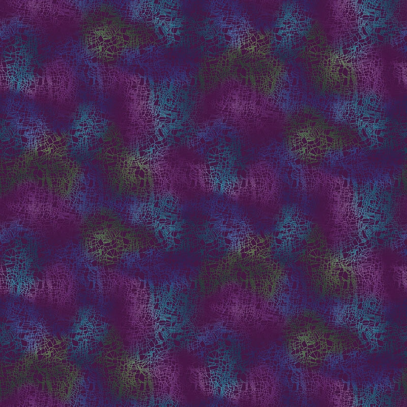 Featuring a textured blend of purple, blue, and green with crisscrossing lines, Benartex's Dragonfly Wonder Plum/Multi Cirrus Texture Fabric Yardage is ideal for quilting projects inspired by the ethereal Dragonfly Wonder style.