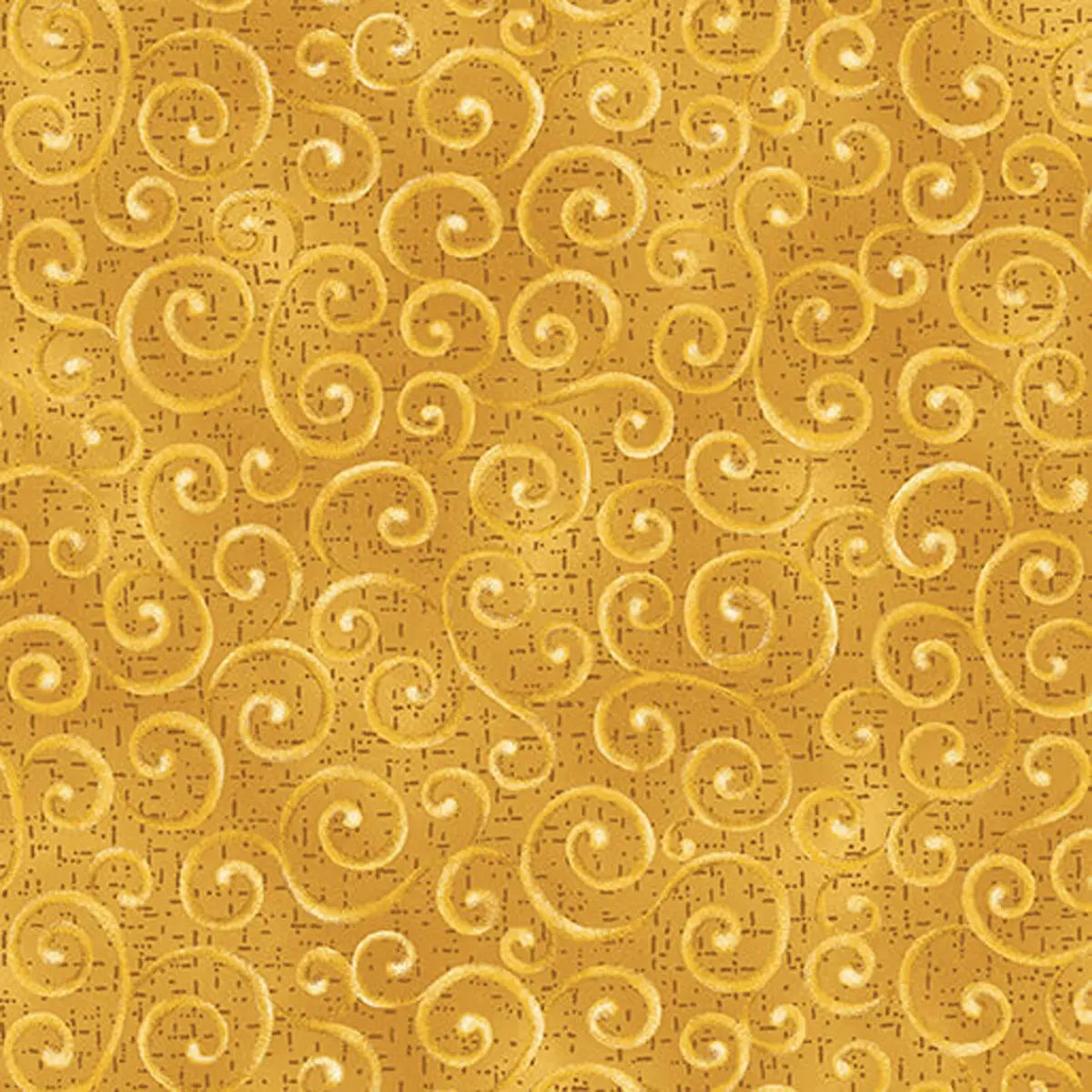 Autumn Breeze Gold Swirling Winds Fabric Yardage