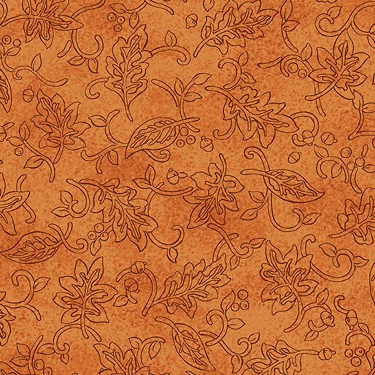 Autumn Breeze Pumpkin Drifting Silhouette Fabric Yardage