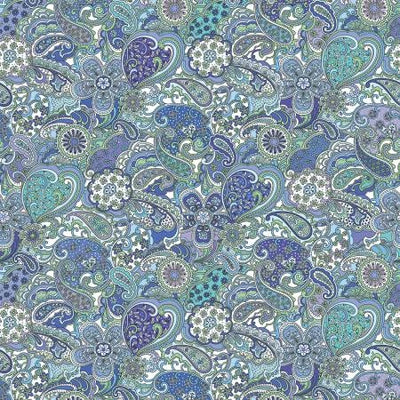 Twilight Paisley Blue Fabric Yardage