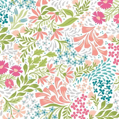 Garden Dalliance Coral Promenade Fabric Yardage