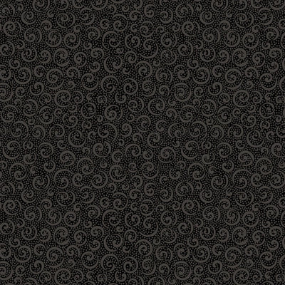 Quilting Illusions Black Curly Que Fabric Yardage