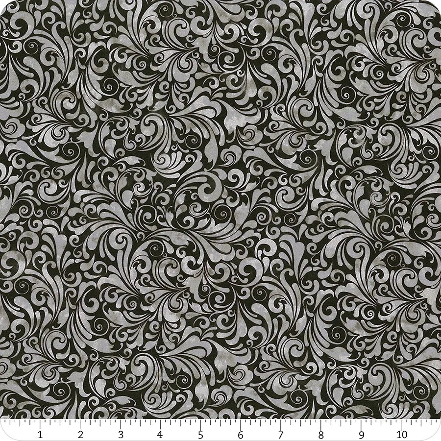 Prism II Black Swirls Fabric Yardage