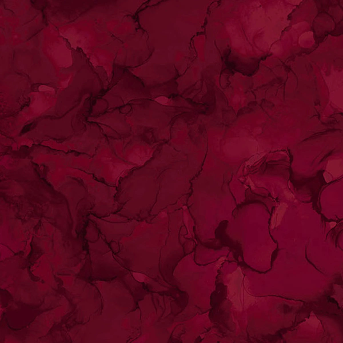 Rich maroon and dark red watercolor texture with cloud-like patterns and tone variations create a layered background—perfect for quilting cotton projects using Northcott’s Mirage Sangria Fabric Yardage.