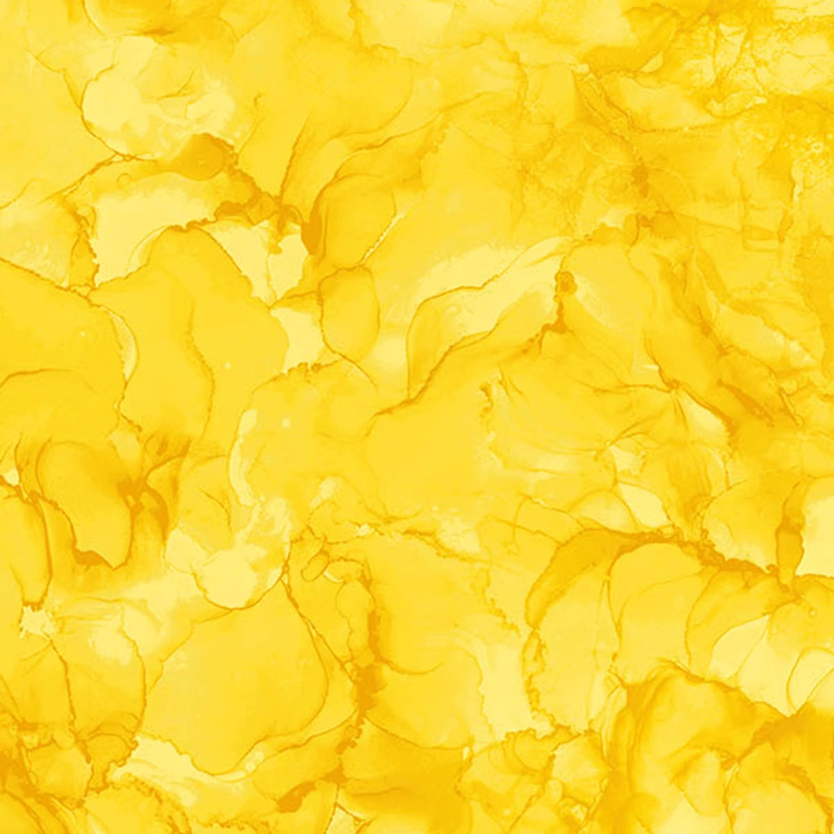 Mirage Sunshine Fabric Yardage by Northcott features abstract yellow watercolor patterns with fluid swirls and varied shades—ideal for adding a vibrant, textured, organic look to your quilting cotton projects.