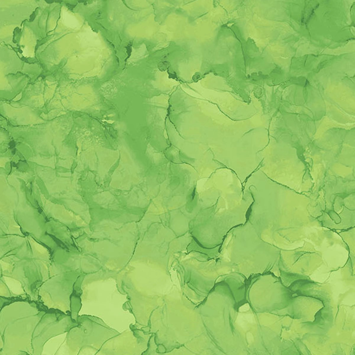 Soft, abstract green watercolor blending creates a cloudy, organic pattern—ideal for the Mirage Green Apple Fabric Yardage by Northcott, featuring fluid, swirling shapes for quilting or creative projects.
