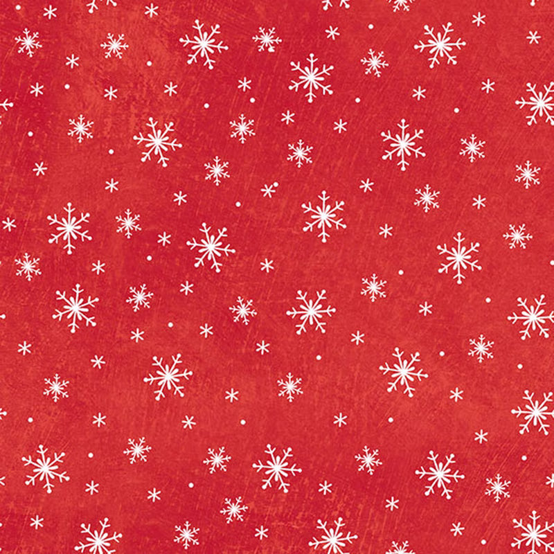 Holly Jolly Red Snowflake Fabric Yardage - quilt fabric for sewing and quilting projects