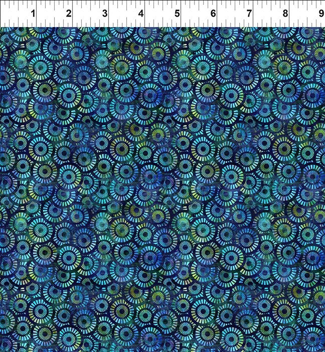 Halcyon II Blue Wheels Fabric Yardage