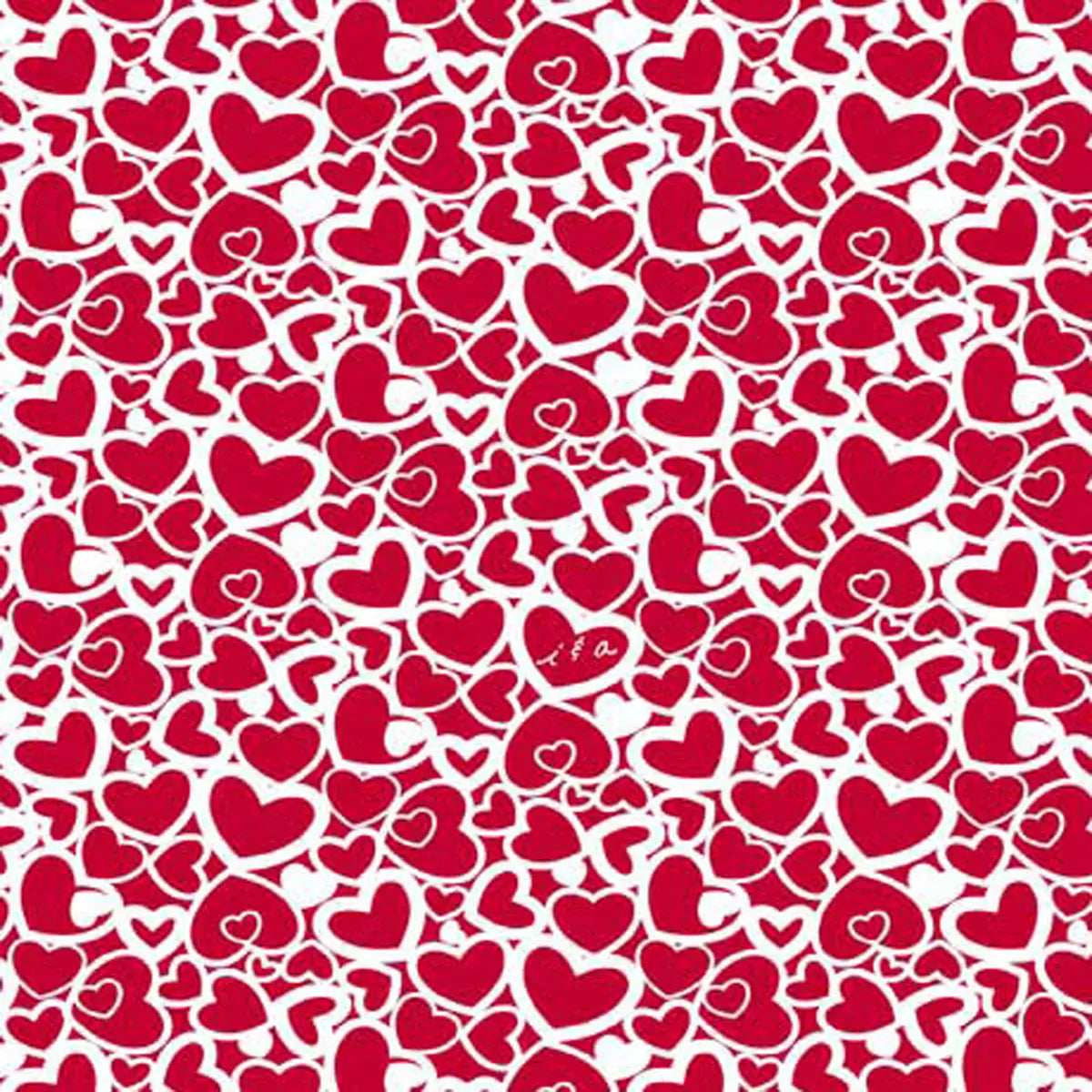 Sweet Valentine Red Packed Hearts Fabric Yardage