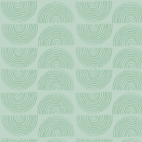 Autumn Smiles Dusty Aqua Arched Geo Fabric Yardage - quilt fabric for sewing and quilting projects
