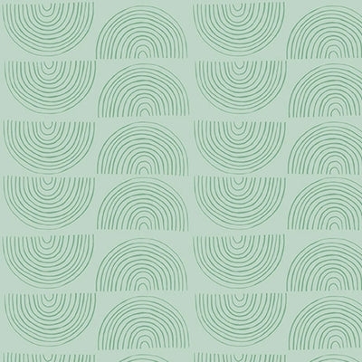 Autumn Smiles Dusty Aqua Arched Geo Fabric Yardage