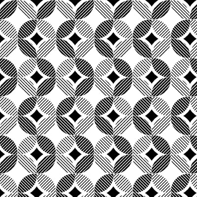 Garden At Twilight White Circle Geo Fabric Yardage