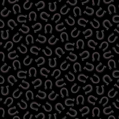 Quilting Illusions Black Horseshoes Fabric Yardage