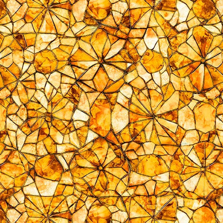 Lumenique Amber Mosaic Fabric Yardage - quilt fabric for sewing and quilting projects