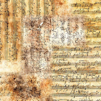 Vivace Tan Sheet Music Fabric Yardage