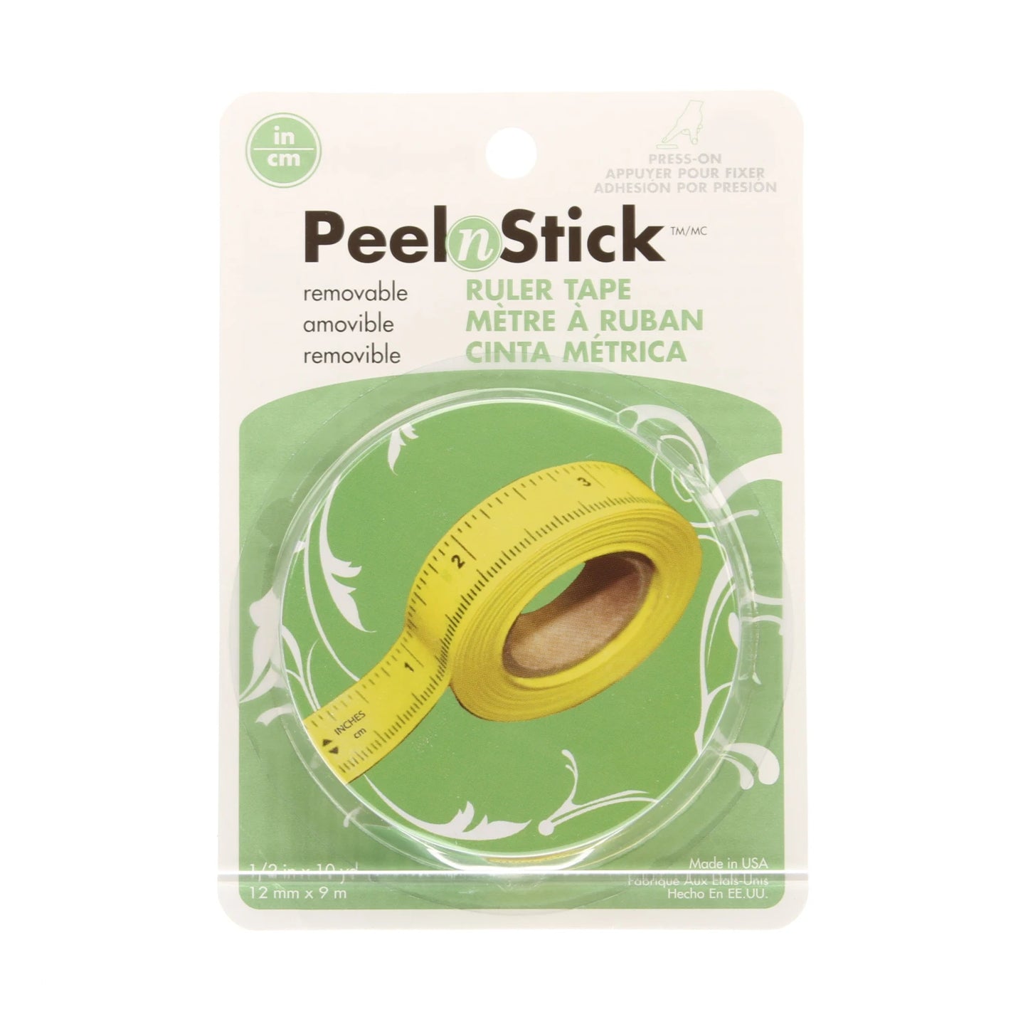 Peel N Stick Ruler Tape 1/2"x10yd