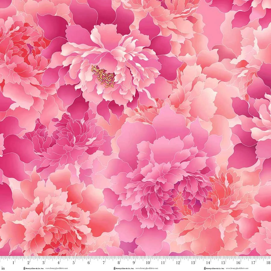 Peony Paradise Pink 118" Wide Quilt Backing Fabric - image 1 - wide quilt backing fabric for longarm quilting