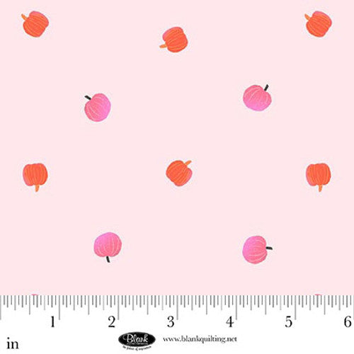 Ghostly Greetings Pink Small Pumpkins Fabric Yardage