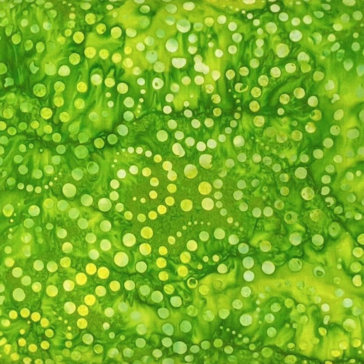 Remnants of Summer Green Swirl Batik Fabric Yardage