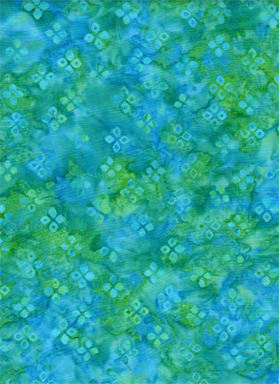 Remnants of Summer Aqua Four Square Batik Fabric Yardage