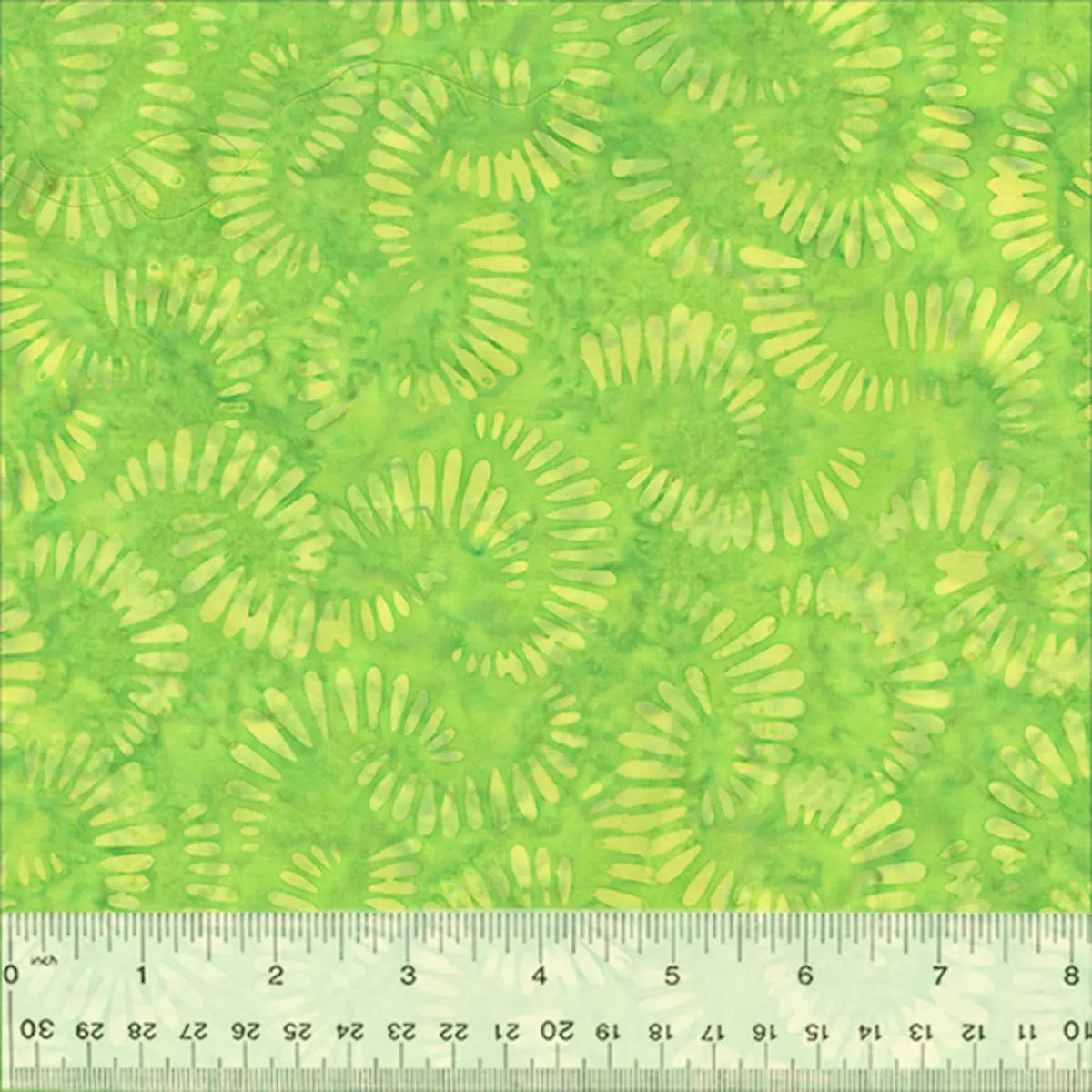 Quiltessentials Splendor Lime Citrus Slices Batik Fabric Yardage