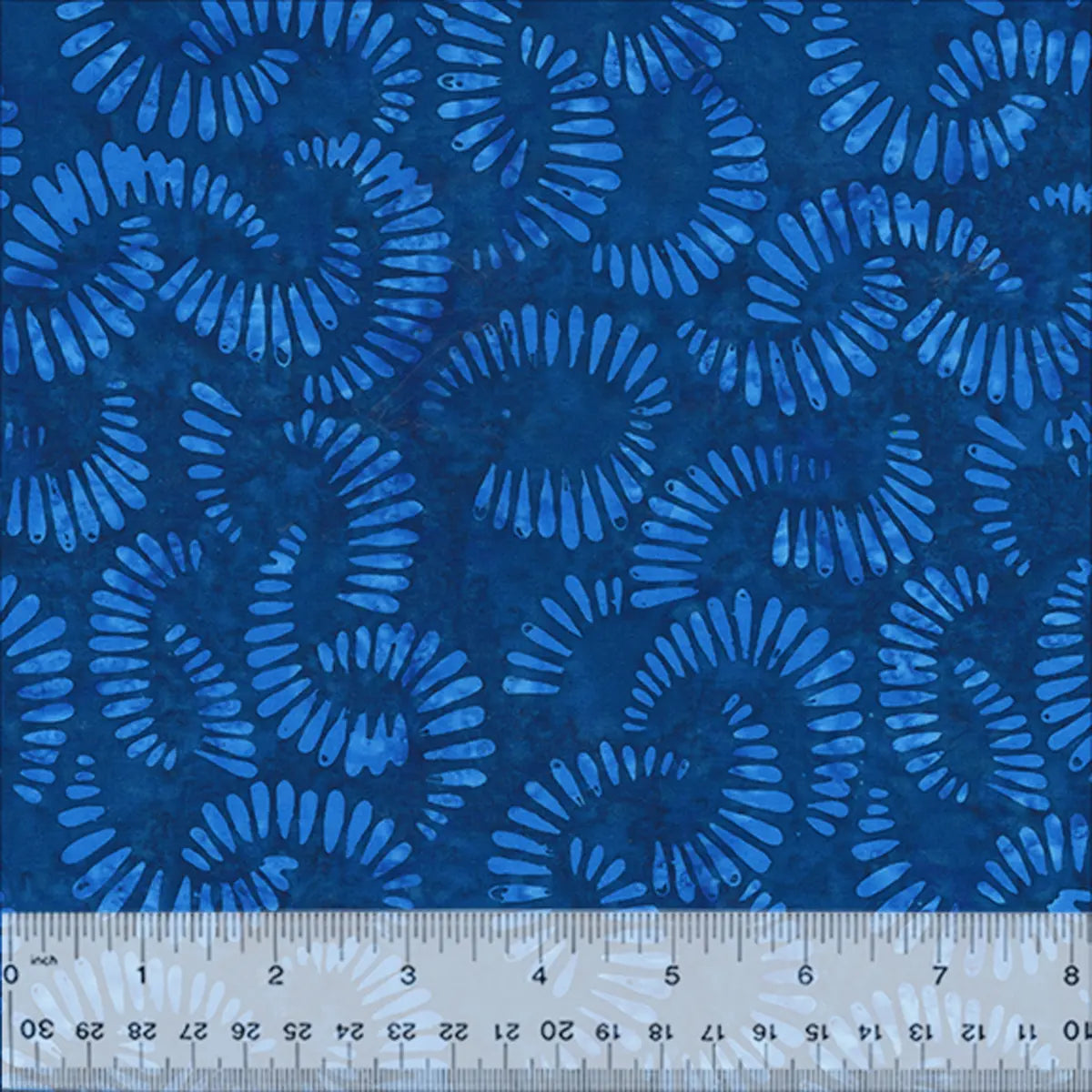 Quiltessentials Splendor Indigo Citrus Slices Batik Fabric Yardage